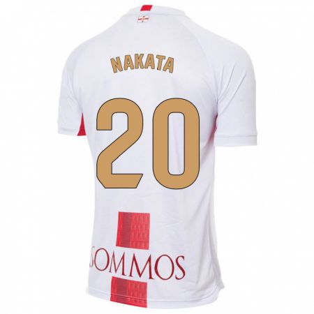 Kandiny Hombre Camiseta Yuki Nakata #20 Blanco 2ª Equipación 2023/24 La Camisa Chile