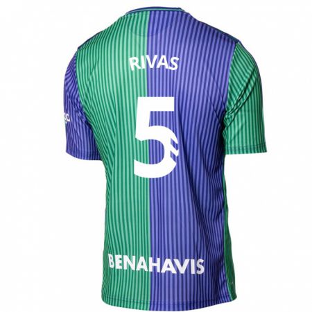Kandiny Hombre Camiseta Juande Rivas #5 Verde Azul 2ª Equipación 2023/24 La Camisa Chile