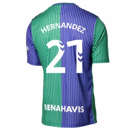 Kandiny Hombre Camiseta Juan Hernández #21 Verde Azul 2ª Equipación 2023/24 La Camisa Chile