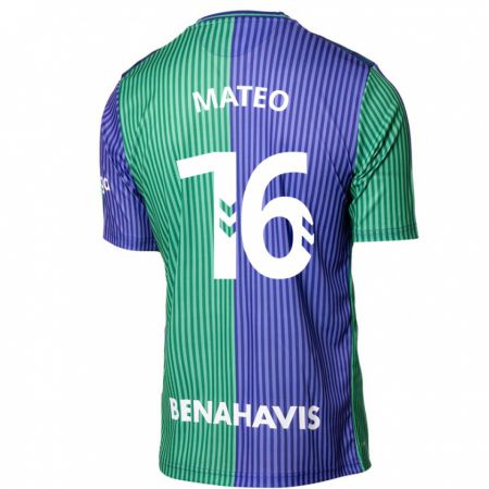 Kandiny Hombre Camiseta Ángel Mateo #16 Verde Azul 2ª Equipación 2023/24 La Camisa Chile