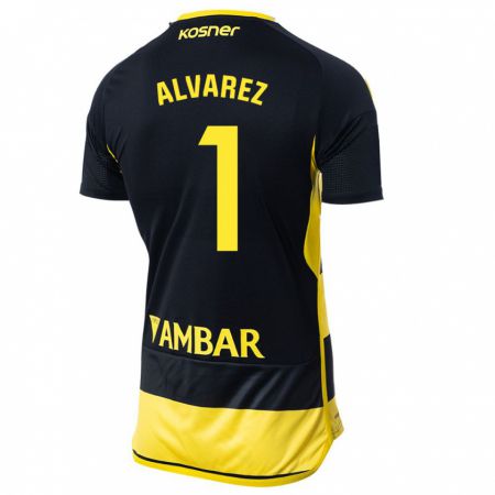 Kandiny Hombre Camiseta Cristian Álvarez #1 Negro Amarillo 2ª Equipación 2023/24 La Camisa Chile