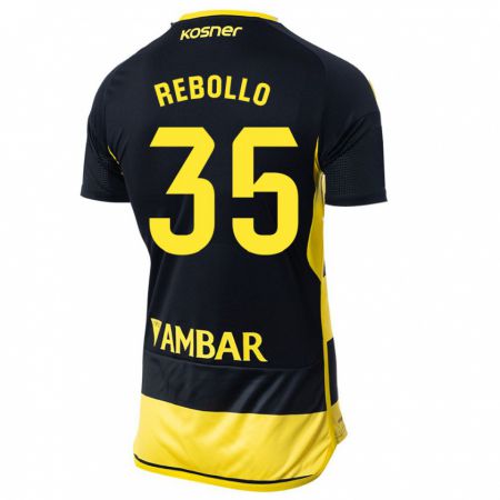 Kandiny Hombre Camiseta Dani Rebollo #35 Negro Amarillo 2ª Equipación 2023/24 La Camisa Chile