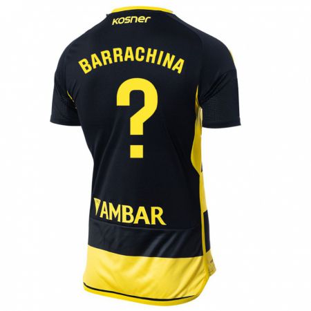 Kandiny Hombre Camiseta Hugo Barrachina #0 Negro Amarillo 2ª Equipación 2023/24 La Camisa Chile