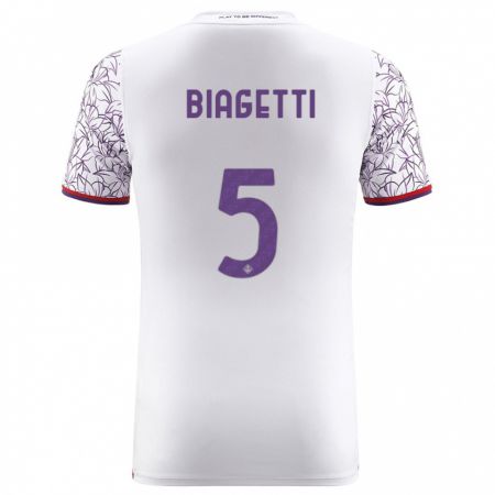 Kandiny Hombre Camiseta Christian Biagetti #5 Blanco 2ª Equipación 2023/24 La Camisa Chile