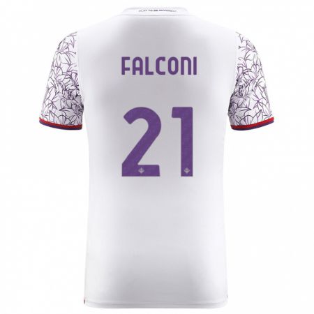 Kandiny Hombre Camiseta Niccolò Falconi #21 Blanco 2ª Equipación 2023/24 La Camisa Chile