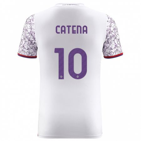 Kandiny Hombre Camiseta Michaela Catena #10 Blanco 2ª Equipación 2023/24 La Camisa Chile