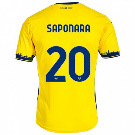 Kandiny Hombre Camiseta Riccardo Saponara #20 Amarillo 2ª Equipación 2023/24 La Camisa Chile