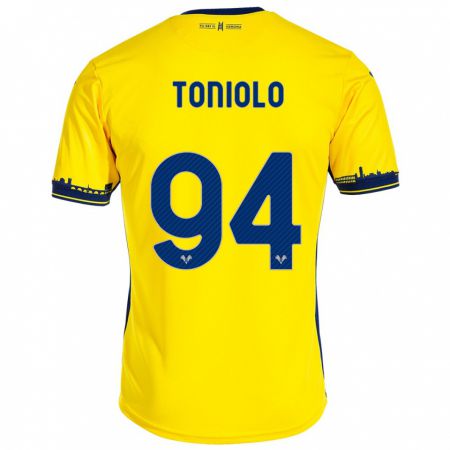Kandiny Hombre Camiseta Giacomo Toniolo #94 Amarillo 2ª Equipación 2023/24 La Camisa Chile