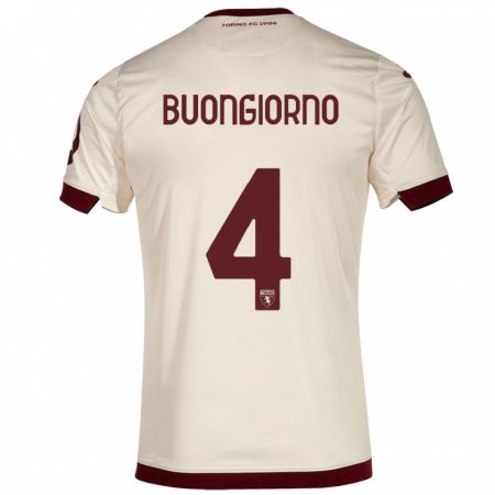 Kandiny Hombre Camiseta Alessandro Buongiorno #4 Champán 2ª Equipación 2023/24 La Camisa Chile