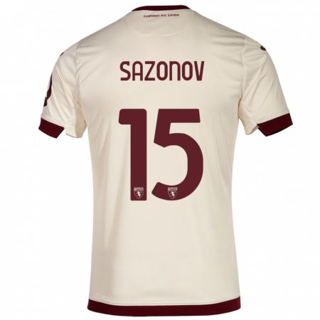 Kandiny Hombre Camiseta Saba Sazonov #15 Champán 2ª Equipación 2023/24 La Camisa Chile