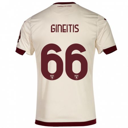 Kandiny Hombre Camiseta Gvidas Gineitis #66 Champán 2ª Equipación 2023/24 La Camisa Chile