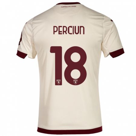 Kandiny Hombre Camiseta Sergiu Perciun #18 Champán 2ª Equipación 2023/24 La Camisa Chile