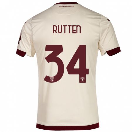 Kandiny Hombre Camiseta Jill Rutten #34 Champán 2ª Equipación 2023/24 La Camisa Chile