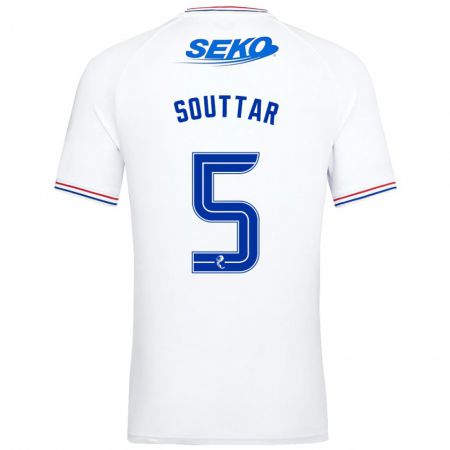 Kandiny Hombre Camiseta John Souttar #5 Blanco 2ª Equipación 2023/24 La Camisa Chile