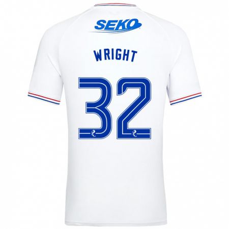 Kandiny Hombre Camiseta Kieran Wright #32 Blanco 2ª Equipación 2023/24 La Camisa Chile