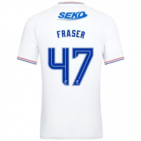 Kandiny Hombre Camiseta Robbie Fraser #47 Blanco 2ª Equipación 2023/24 La Camisa Chile