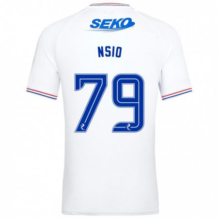 Kandiny Hombre Camiseta Paul Nsio #79 Blanco 2ª Equipación 2023/24 La Camisa Chile