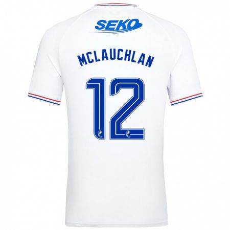 Kandiny Hombre Camiseta Rachel Mclauchlan #12 Blanco 2ª Equipación 2023/24 La Camisa Chile