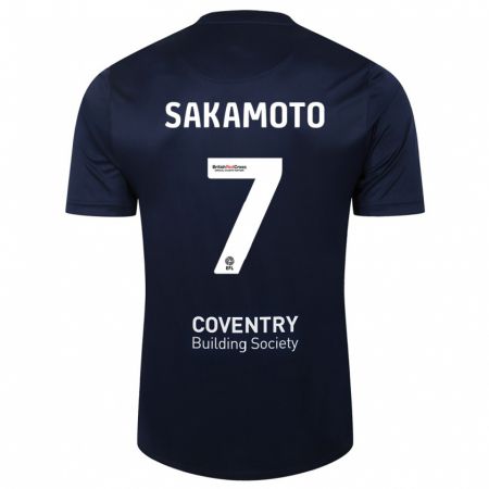 Kandiny Hombre Camiseta Tatsuhiro Sakamoto #7 Rojo Azul Marino 2ª Equipación 2023/24 La Camisa Chile