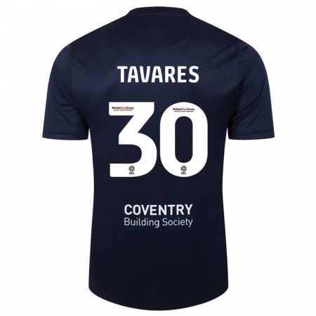 Kandiny Hombre Camiseta Fábio Tavares #30 Rojo Azul Marino 2ª Equipación 2023/24 La Camisa Chile