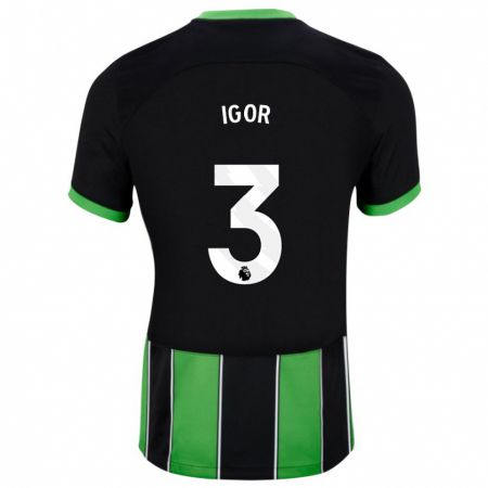 Kandiny Hombre Camiseta Igor #3 Verde Negro 2ª Equipación 2023/24 La Camisa Chile