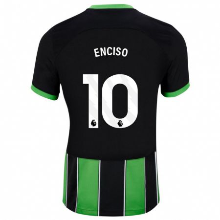 Kandiny Hombre Camiseta Julio Enciso #10 Verde Negro 2ª Equipación 2023/24 La Camisa Chile