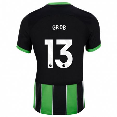 Kandiny Hombre Camiseta Pascal Groß #13 Verde Negro 2ª Equipación 2023/24 La Camisa Chile