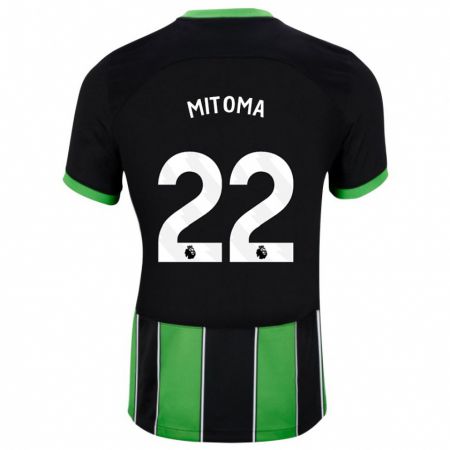 Kandiny Hombre Camiseta Kaoru Mitoma #22 Verde Negro 2ª Equipación 2023/24 La Camisa Chile