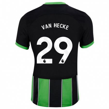 Kandiny Hombre Camiseta Jan Paul Van Hecke #29 Verde Negro 2ª Equipación 2023/24 La Camisa Chile
