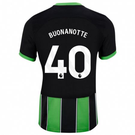 Kandiny Hombre Camiseta Facundo Buonanotte #40 Verde Negro 2ª Equipación 2023/24 La Camisa Chile