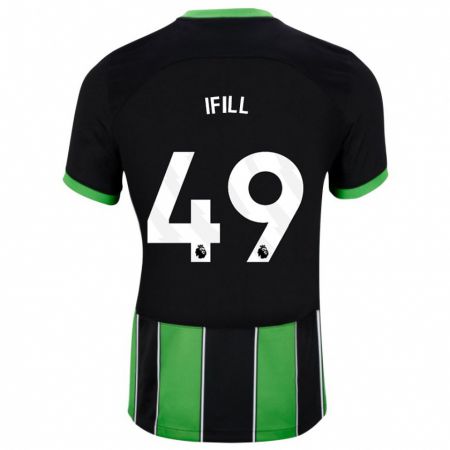 Kandiny Hombre Camiseta Marcus Ifill #49 Verde Negro 2ª Equipación 2023/24 La Camisa Chile