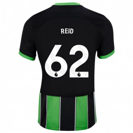 Kandiny Hombre Camiseta Tommy Reid #62 Verde Negro 2ª Equipación 2023/24 La Camisa Chile