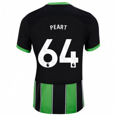 Kandiny Hombre Camiseta Brody Peart #64 Verde Negro 2ª Equipación 2023/24 La Camisa Chile