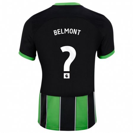 Kandiny Hombre Camiseta Joe Belmont #0 Verde Negro 2ª Equipación 2023/24 La Camisa Chile