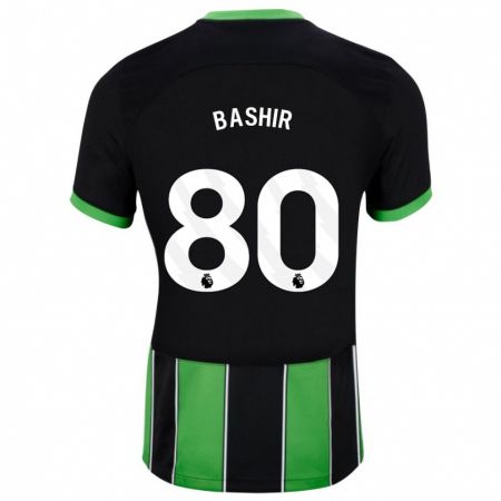 Kandiny Hombre Camiseta Sahil Bashir #80 Verde Negro 2ª Equipación 2023/24 La Camisa Chile
