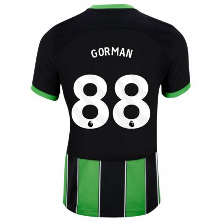 Kandiny Hombre Camiseta Ronnie Gorman #88 Verde Negro 2ª Equipación 2023/24 La Camisa Chile