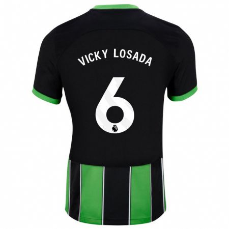 Kandiny Hombre Camiseta María Victoria Losada Gómez #6 Verde Negro 2ª Equipación 2023/24 La Camisa Chile