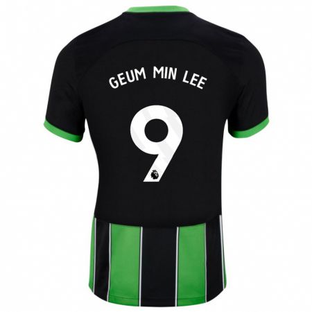 Kandiny Hombre Camiseta Lee Geum-Min #9 Verde Negro 2ª Equipación 2023/24 La Camisa Chile