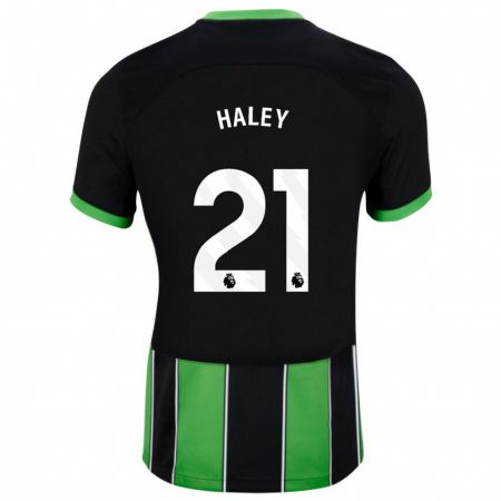 Kandiny Hombre Camiseta Madison Haley #21 Verde Negro 2ª Equipación 2023/24 La Camisa Chile