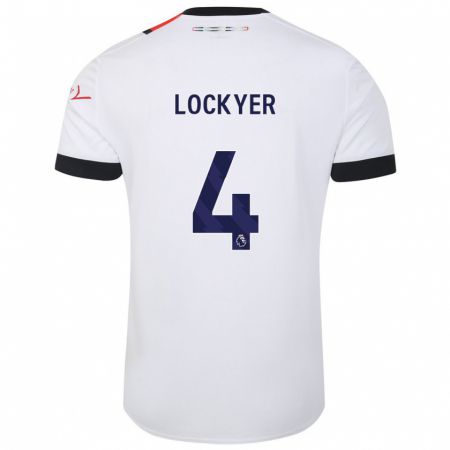 Kandiny Hombre Camiseta Tom Lockyer #4 Blanco 2ª Equipación 2023/24 La Camisa Chile