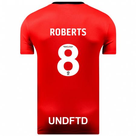 Kandiny Hombre Camiseta Tyler Roberts #8 Rojo 2ª Equipación 2023/24 La Camisa Chile