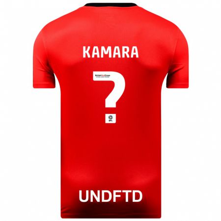 Kandiny Hombre Camiseta Sahid Kamara #0 Rojo 2ª Equipación 2023/24 La Camisa Chile