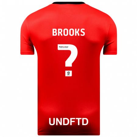 Kandiny Hombre Camiseta Kobi Brooks #0 Rojo 2ª Equipación 2023/24 La Camisa Chile