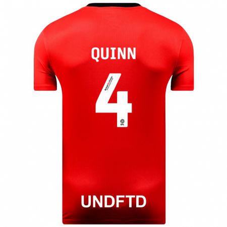 Kandiny Hombre Camiseta Louise Catherine Quinn #4 Rojo 2ª Equipación 2023/24 La Camisa Chile