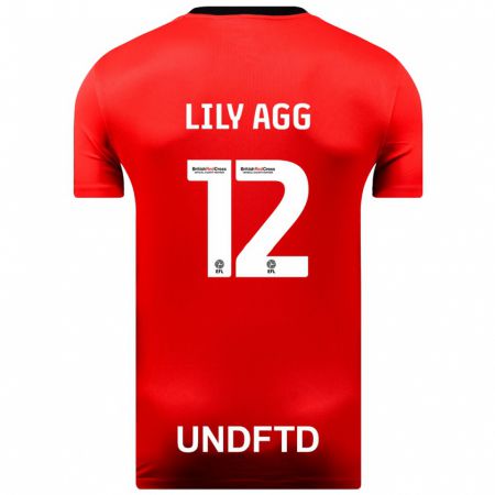 Kandiny Hombre Camiseta Lily Agg #12 Rojo 2ª Equipación 2023/24 La Camisa Chile