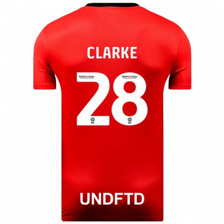 Kandiny Hombre Camiseta Charlotte Clarke #28 Rojo 2ª Equipación 2023/24 La Camisa Chile