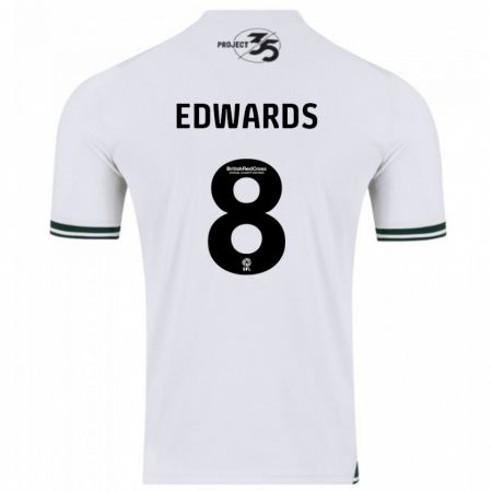 Kandiny Hombre Camiseta Joe Edwards #8 Blanco 2ª Equipación 2023/24 La Camisa Chile