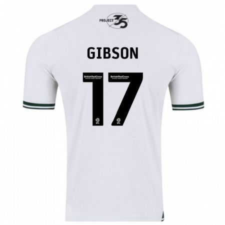 Kandiny Hombre Camiseta Lewis Gibson #17 Blanco 2ª Equipación 2023/24 La Camisa Chile