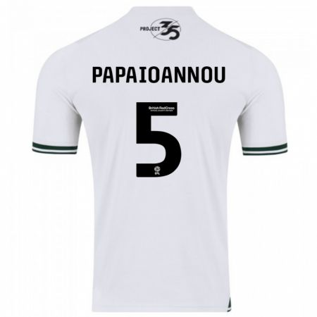 Kandiny Hombre Camiseta Panagiota Papaioannou #5 Blanco 2ª Equipación 2023/24 La Camisa Chile