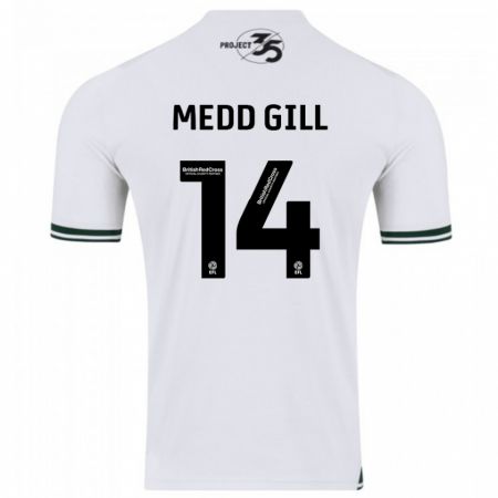 Kandiny Hombre Camiseta Tamsin Medd-Gill #14 Blanco 2ª Equipación 2023/24 La Camisa Chile